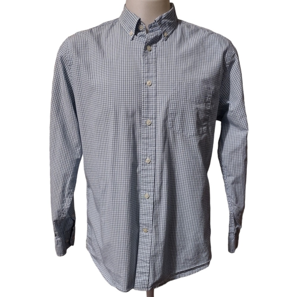 Tommy Hilfiger Dress Shirt Men's Medium Button Down Long Sleeve Embroidered Logo